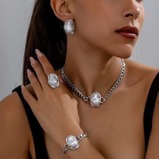 Parure Baroque Perle d’Argent